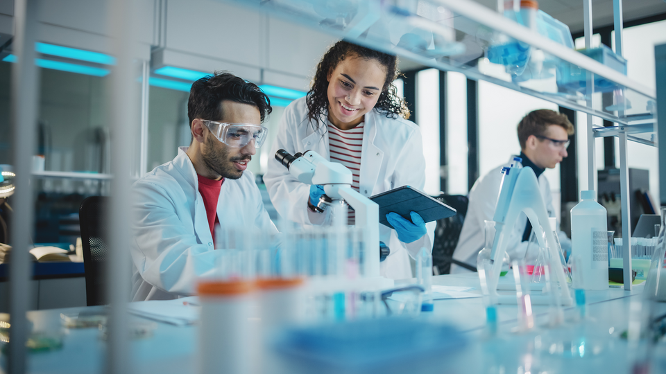 Diverse Team of Specialists work in Advanced Lab 
