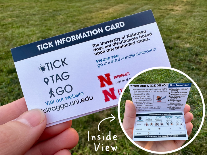 Example of a printed tick card