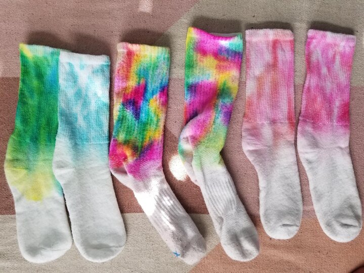 tie dye tick socks example